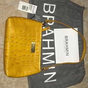 Anytime Mini Saffron Brahmin Leather Purse